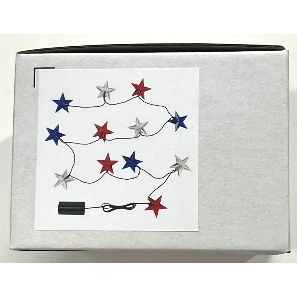 IKEA KNORRALG LED String Light With 12 Stars Battery Operated Sealed 4th July